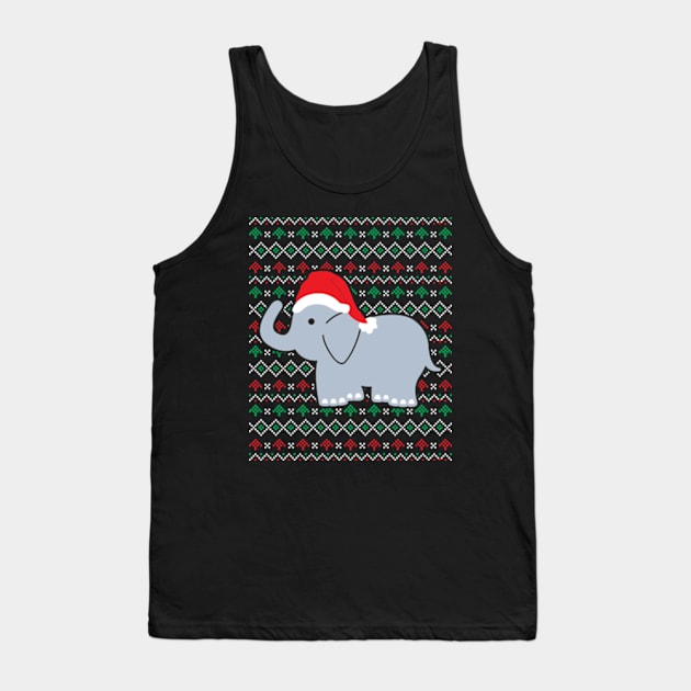 Elephant Ugly Christmas Sweaters Shirt Tank Top by JaiStore